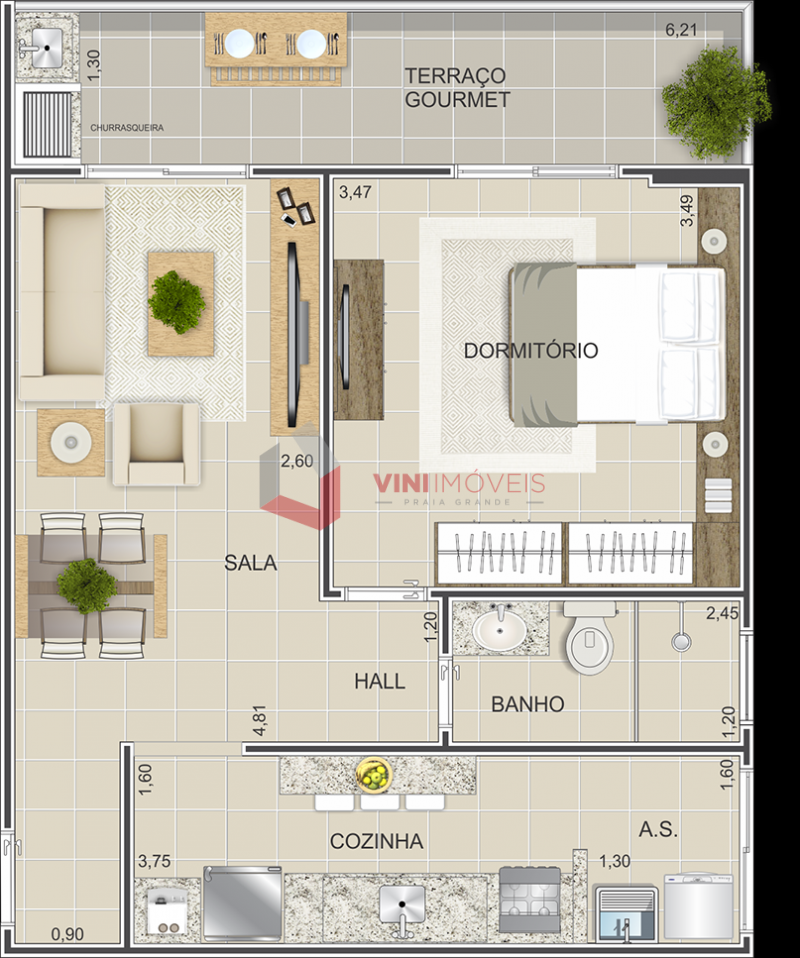 Apartamento em Nova Mirim